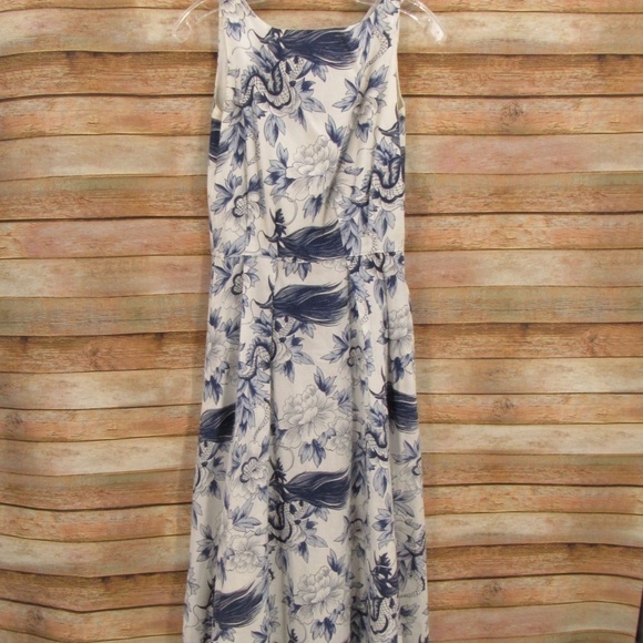 Breeches Blue/Off-White Sleeveless Back-Button Dress 4 - Picture 1 of 16